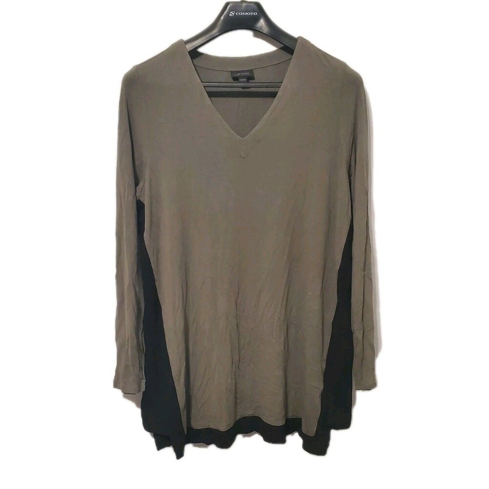 J. Jill Wearever Collection Shirt Womens Size Large Gray Knit  Tunic Top Stretch